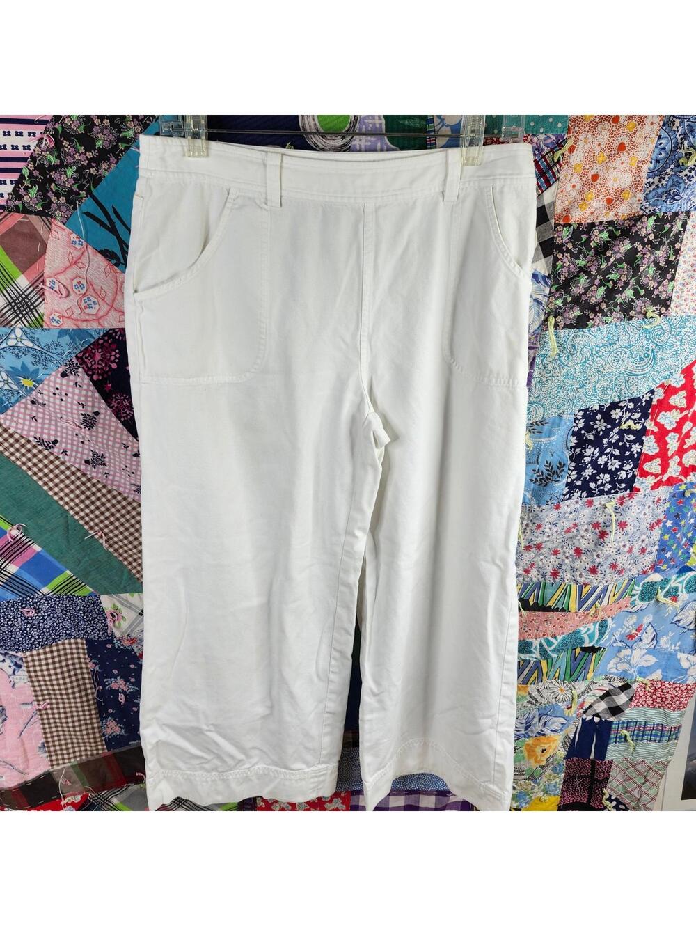 Lauren Ralph Lauren White Wide Leg Cotton Pants Size 8